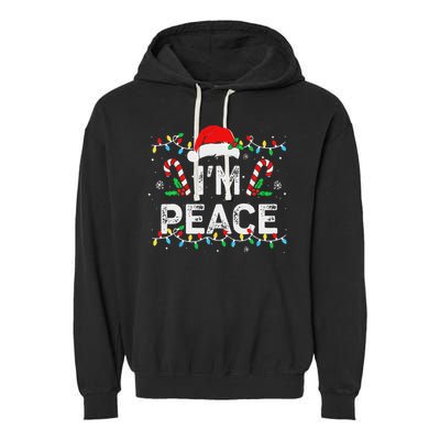 Peace I Come In Peace Couple Matching Ugly Christmas Sweater Garment-Dyed Fleece Hoodie