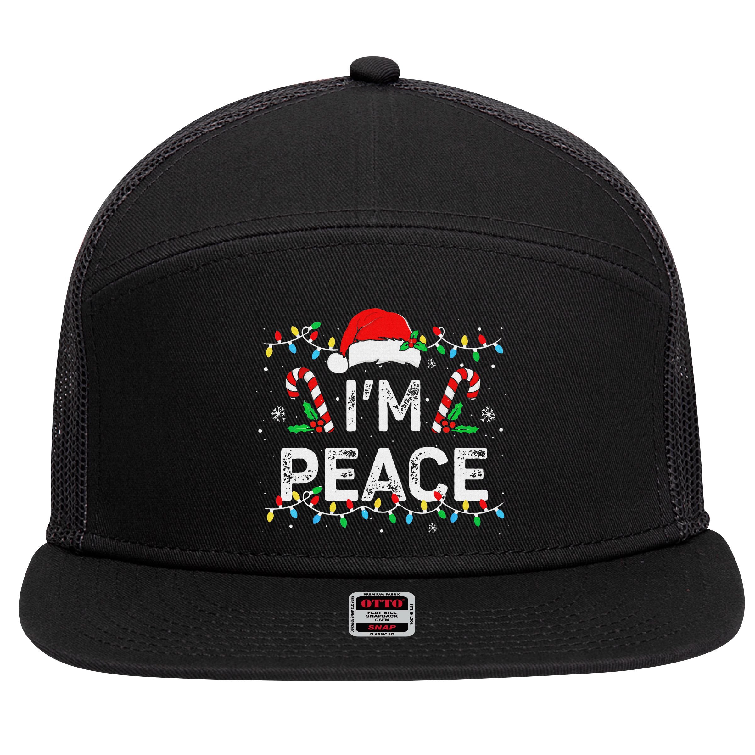 Peace I Come In Peace Couple Matching Ugly Christmas Sweater 7 Panel Mesh Trucker Snapback Hat