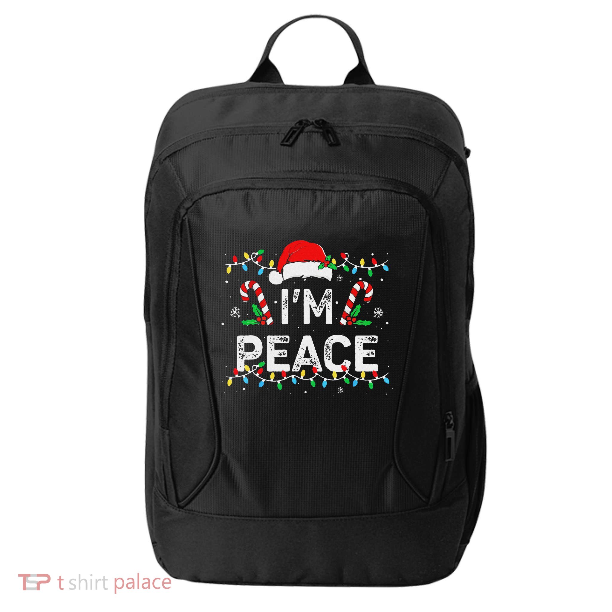 Peace I Come In Peace Couple Matching Ugly Christmas Sweater City Backpack
