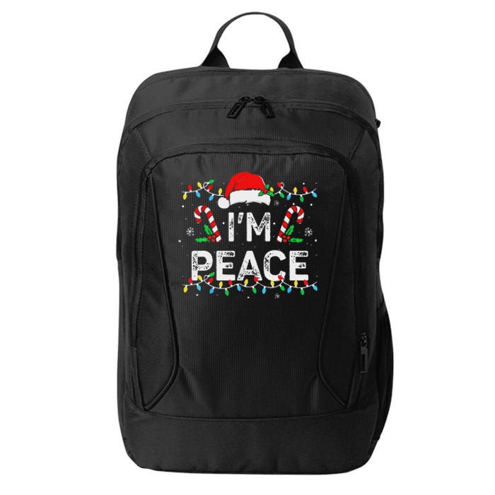 Peace I Come In Peace Couple Matching Ugly Christmas Sweater City Backpack