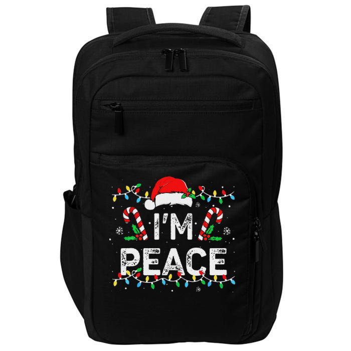 Peace I Come In Peace Couple Matching Ugly Christmas Sweater Impact Tech Backpack