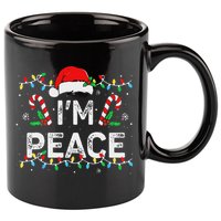 Peace I Come In Peace Couple Matching Ugly Christmas Sweater 11oz C Handle Ceramic Mug