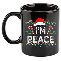 Peace I Come In Peace Couple Matching Ugly Christmas Sweater 11oz C Handle Ceramic Mug