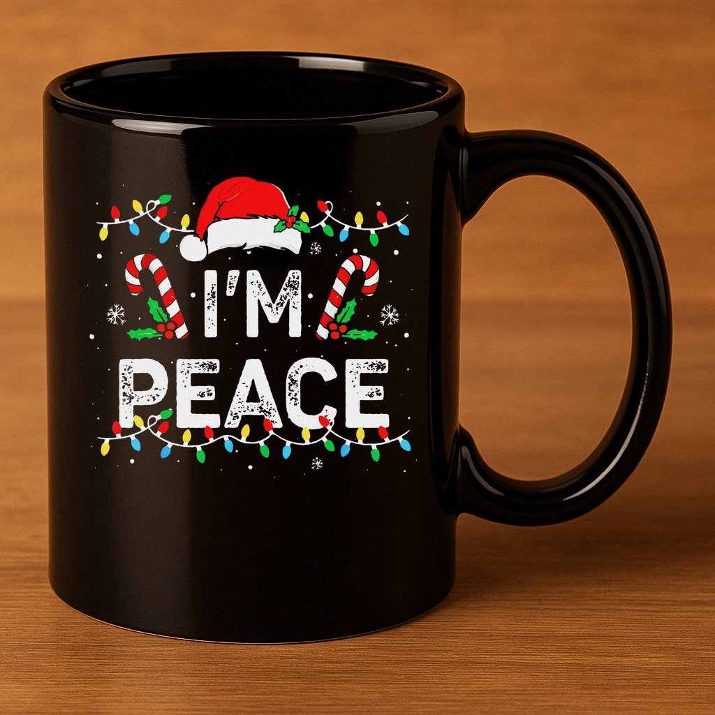 Peace I Come In Peace Couple Matching Ugly Christmas Sweater 11oz C Handle Ceramic Mug
