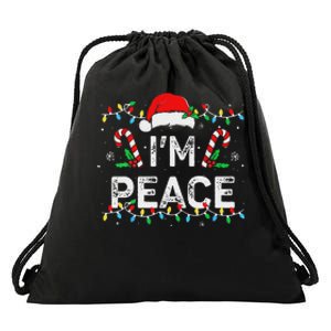 Peace I Come In Peace Couple Matching Ugly Christmas Sweater Drawstring Bag