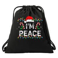 Peace I Come In Peace Couple Matching Ugly Christmas Sweater Drawstring Bag