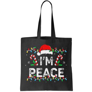 Peace I Come In Peace Couple Matching Ugly Christmas Sweater Tote Bag