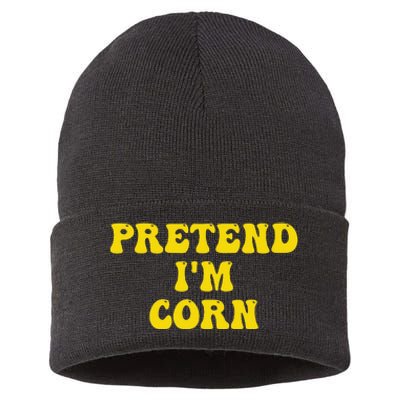 Pretend Im Corn Last Minute Halloween Costume Its Corn Sustainable Knit Beanie