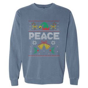 Peace I Come In Peace Couple Matching Ugly Christmas Sweater Garment-Dyed Sweatshirt