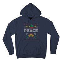 Peace I Come In Peace Couple Matching Ugly Christmas Sweater Hoodie