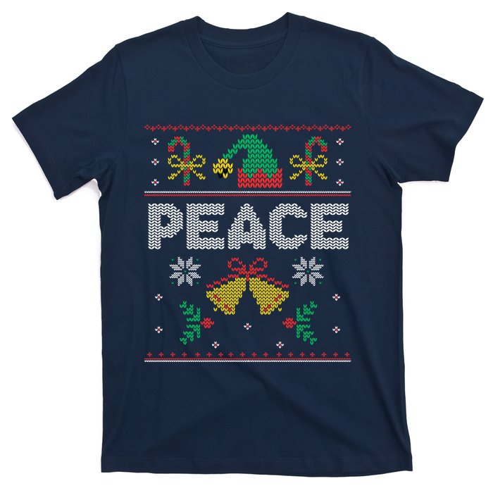 Peace I Come In Peace Couple Matching Ugly Christmas Sweater T-Shirt