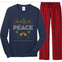 Peace I Come In Peace Couple Matching Ugly Christmas Sweater Long Sleeve Pajama Set