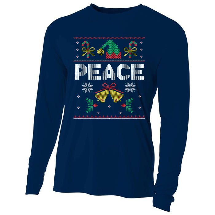 Peace I Come In Peace Couple Matching Ugly Christmas Sweater Cooling Performance Long Sleeve Crew