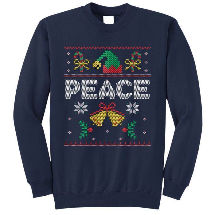 Peace I Come In Peace Couple Matching Ugly Christmas Sweater Tall Sweatshirt