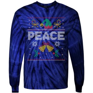 Peace I Come In Peace Couple Matching Ugly Christmas Sweater Tie-Dye Long Sleeve Shirt