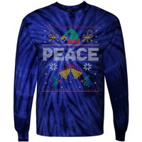 Peace I Come In Peace Couple Matching Ugly Christmas Sweater Tie-Dye Long Sleeve Shirt