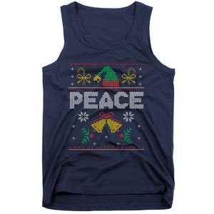 Peace I Come In Peace Couple Matching Ugly Christmas Sweater Tank Top