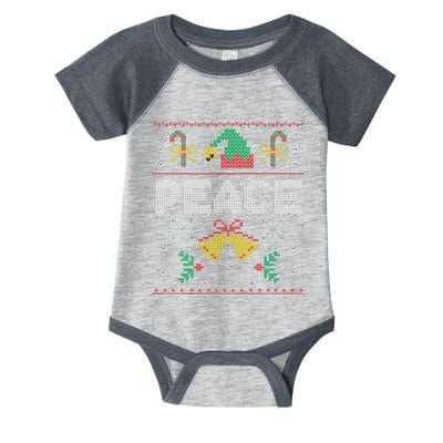 Peace I Come In Peace Couple Matching Ugly Christmas Sweater Infant Baby Jersey Bodysuit