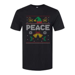 Peace I Come In Peace Couple Matching Ugly Christmas Sweater Softstyle CVC T-Shirt