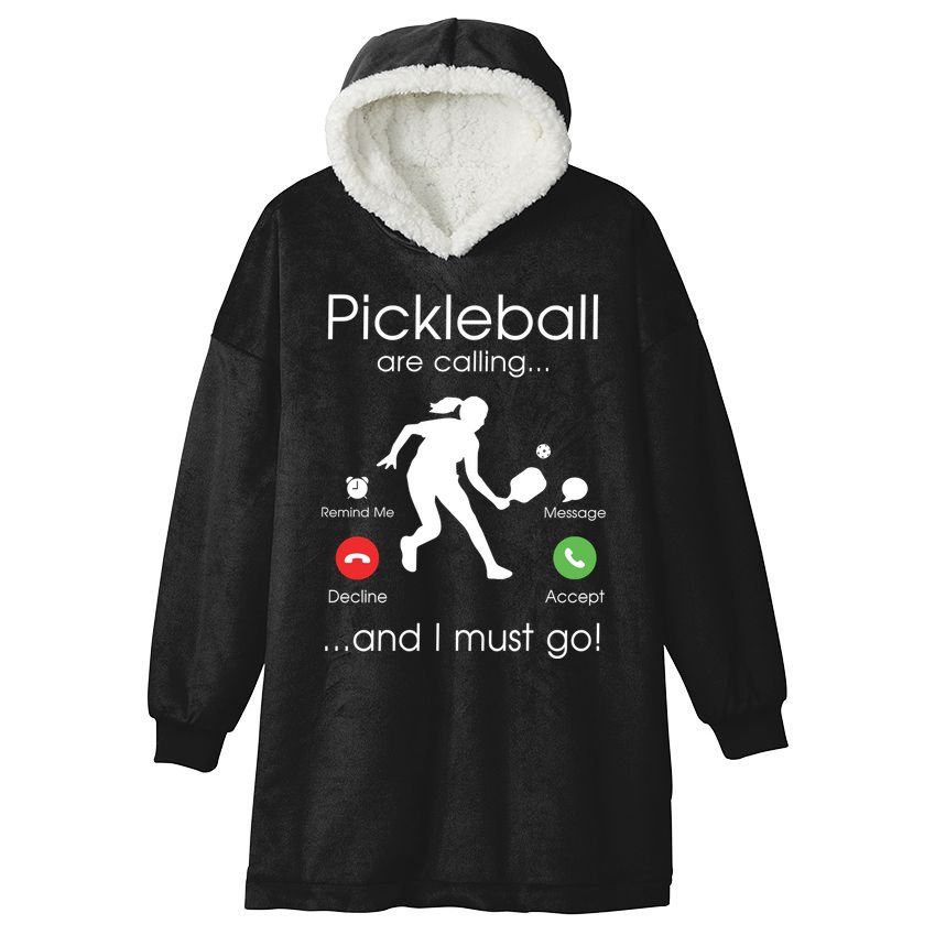 Pickleball Is Calling Hooded Wearable Blanket