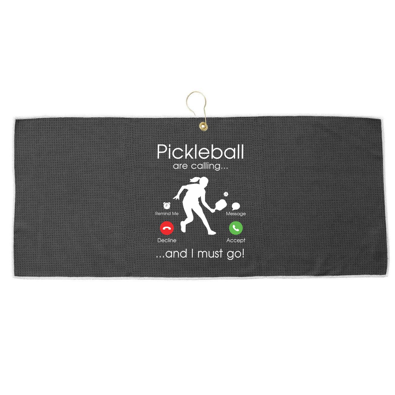 Pickleball Is Calling Large Microfiber Waffle Golf Towel