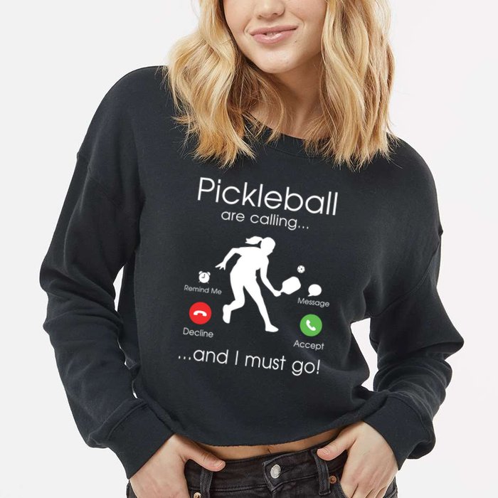 Pickleball Is Calling Cropped Pullover Crew