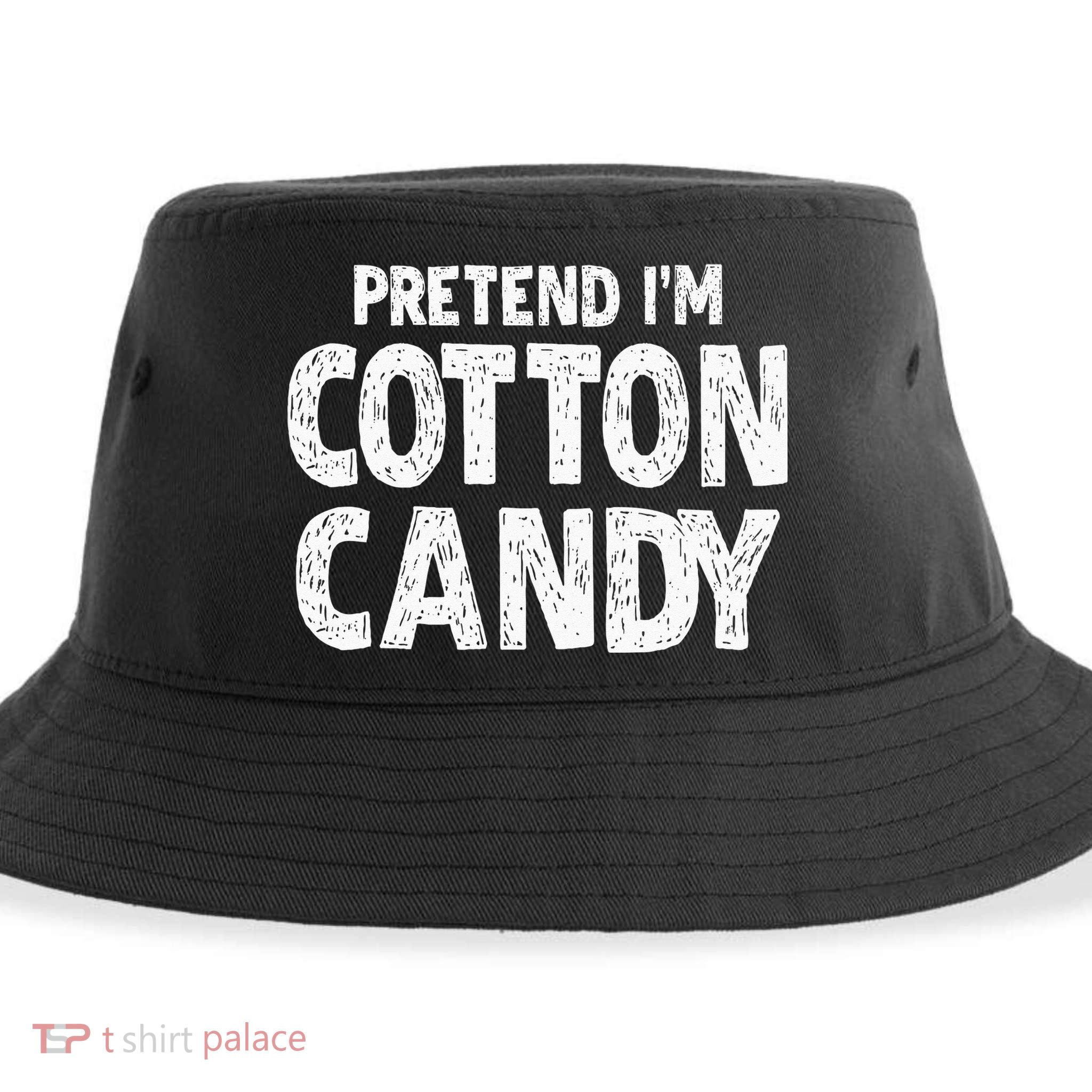 Pretend Im Cotton Candy Easy Halloween Costume Sustainable Bucket Hat