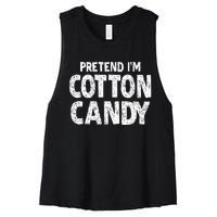 Pretend Im Cotton Candy Easy Halloween Costume Women's Racerback Cropped Tank