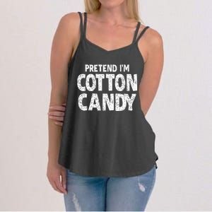 Pretend Im Cotton Candy Easy Halloween Costume Women's Strappy Tank