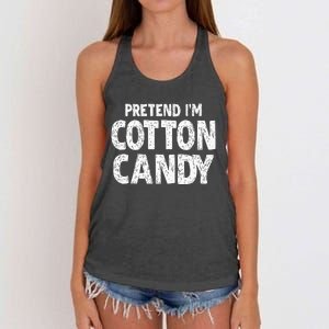 Pretend Im Cotton Candy Easy Halloween Costume Women's Knotted Racerback Tank