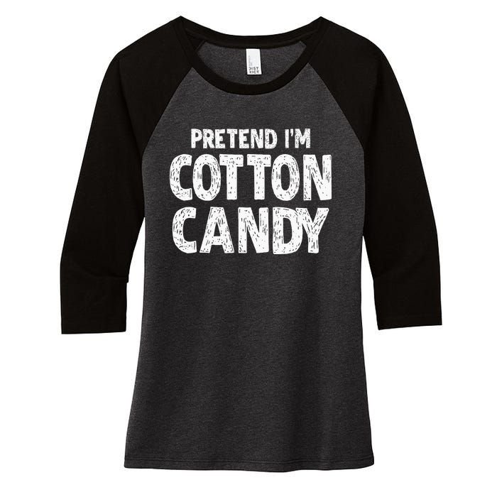 Pretend Im Cotton Candy Easy Halloween Costume Women's Tri-Blend 3/4-Sleeve Raglan Shirt