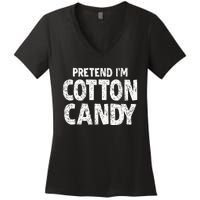 Pretend Im Cotton Candy Easy Halloween Costume Women's V-Neck T-Shirt