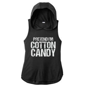 Pretend I'm Cotton Candy Easy Halloween Costume Ladies PosiCharge Tri-Blend Wicking Draft Hoodie Tank