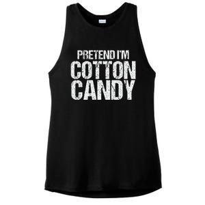 Pretend I'm Cotton Candy Easy Halloween Costume Ladies PosiCharge Tri-Blend Wicking Tank