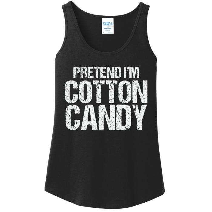 Pretend I'm Cotton Candy Easy Halloween Costume Ladies Essential Tank