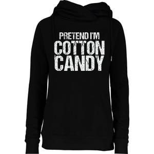 Pretend I'm Cotton Candy Easy Halloween Costume Womens Funnel Neck Pullover Hood