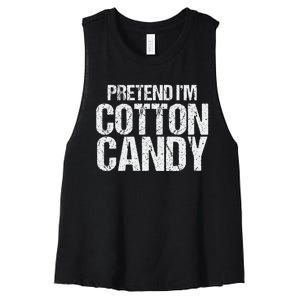 Pretend I'm Cotton Candy Easy Halloween Costume Women's Racerback Cropped Tank