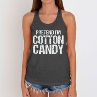 Pretend I'm Cotton Candy Easy Halloween Costume Women's Knotted Racerback Tank