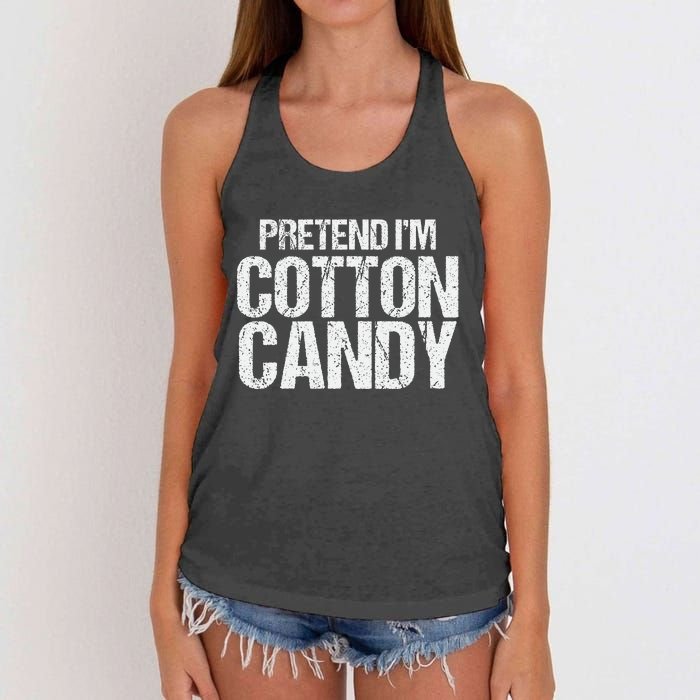 Pretend I'm Cotton Candy Easy Halloween Costume Women's Knotted Racerback Tank