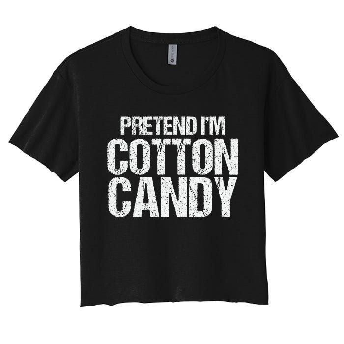 Pretend I'm Cotton Candy Easy Halloween Costume Women's Crop Top Tee