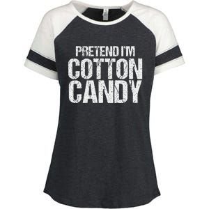 Pretend I'm Cotton Candy Easy Halloween Costume Enza Ladies Jersey Colorblock Tee