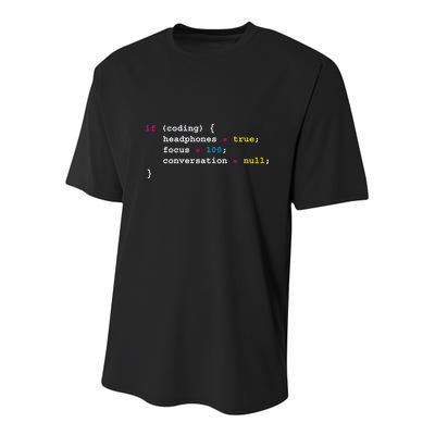 Programming If Coding Headphones Cool Gift Programming Cool Gift Cool Gift Youth Performance Sprint T-Shirt