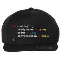 Programming If Coding Headphones Cool Gift Programming Cool Gift Cool Gift Wool Snapback Cap