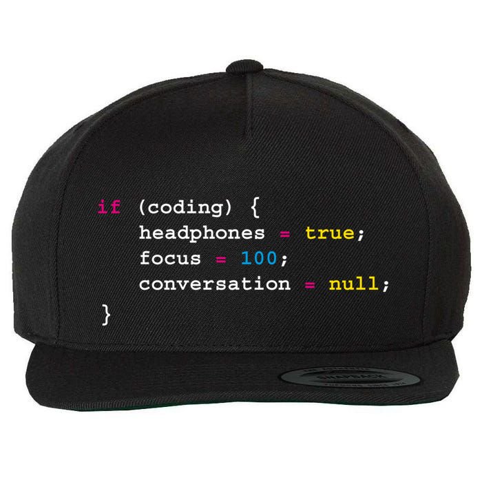 Programming If Coding Headphones Cool Gift Programming Cool Gift Cool Gift Wool Snapback Cap