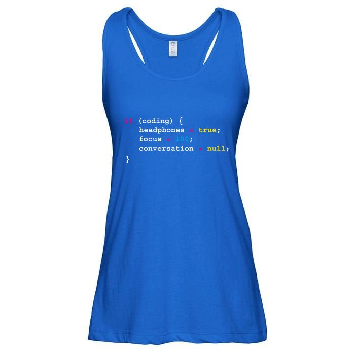 Programming If Coding Headphones Cool Gift Programming Cool Gift Cool Gift Ladies Essential Flowy Tank