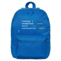 Programming If Coding Headphones Cool Gift Programming Cool Gift Cool Gift 16 in Basic Backpack