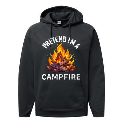 Pretend IM Campfire Funny Halloween Costume Performance Fleece Hoodie