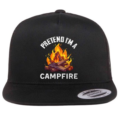 Pretend IM Campfire Funny Halloween Costume Flat Bill Trucker Hat