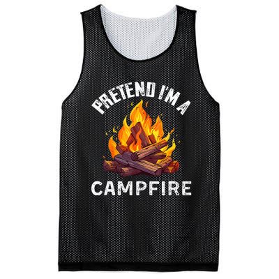 Pretend IM Campfire Funny Halloween Costume Mesh Reversible Basketball Jersey Tank