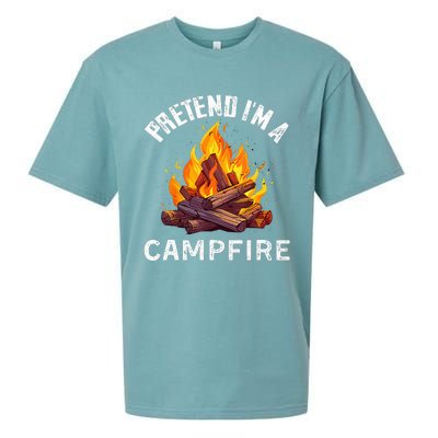 Pretend IM Campfire Funny Halloween Costume Sueded Cloud Jersey T-Shirt